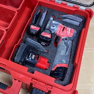 FOAM INSERT to store M12 Orbital Sander in a Milwaukee Packout 11 Compartment Tool Box - Tools/Case NOT Included