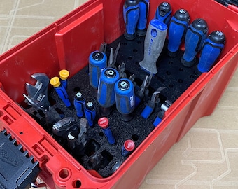 Packout 10in Compart Hand Tool Organizer Insert for Milwaukee Packout Ammo Can - Tools/Case NOT Included