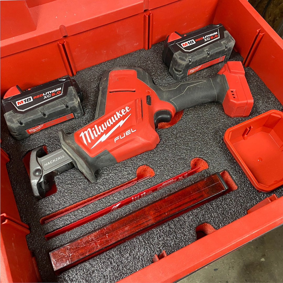 FOAM INSERT to Store M18 Fuel Hackzall 271920 in a Milwaukee Packout 2