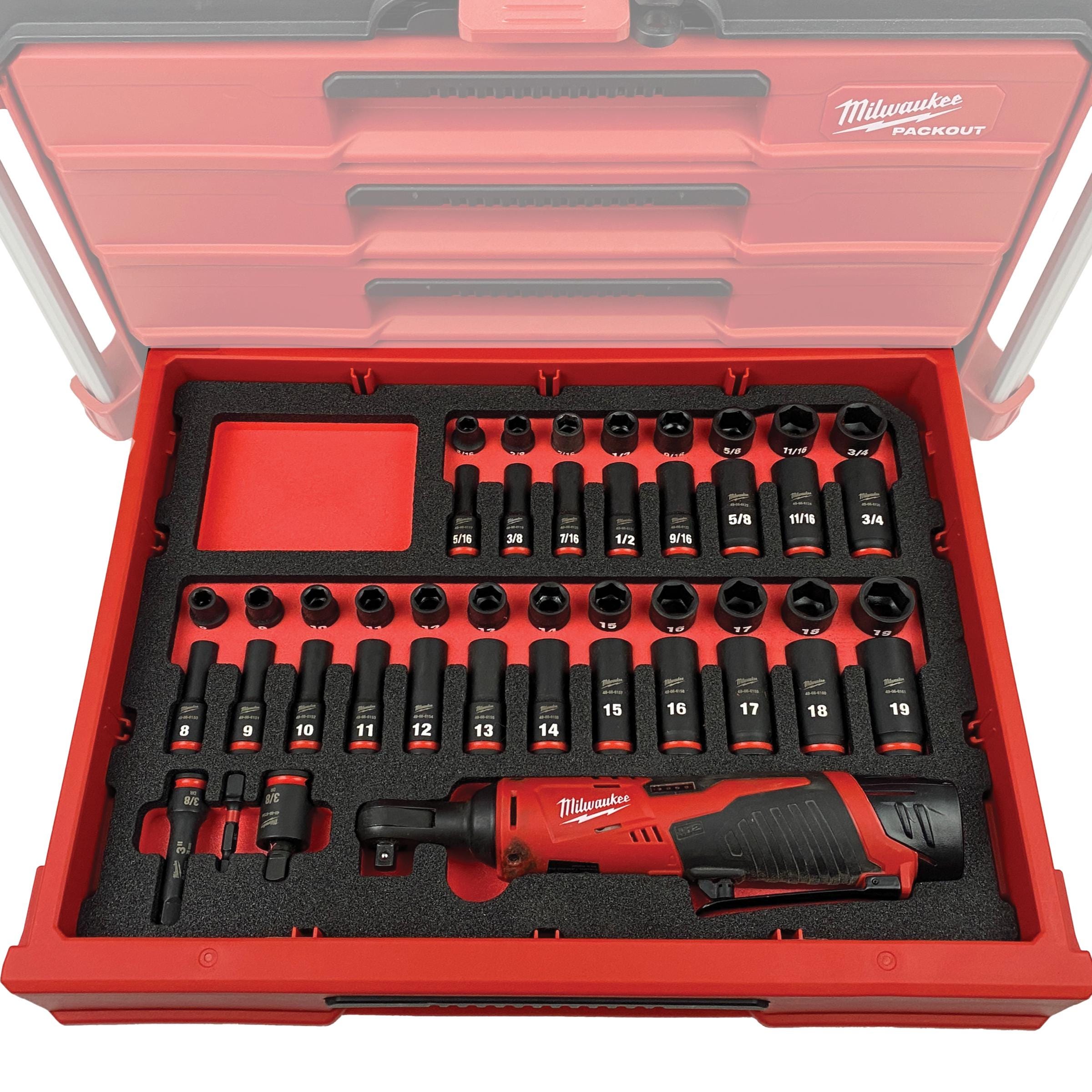 FOAM INSERT to Store M12 Ratchet and Shockwave 43 Piece Socket Set