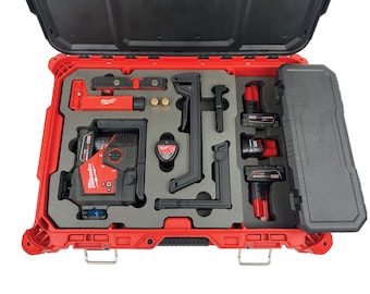 INSERTO DE ESPUMA para almacenar el láser de 3 planos M12 3632-20 en una caja de herramientas mediana Milwaukee Packout (herramientas/estuche NO incluidos)