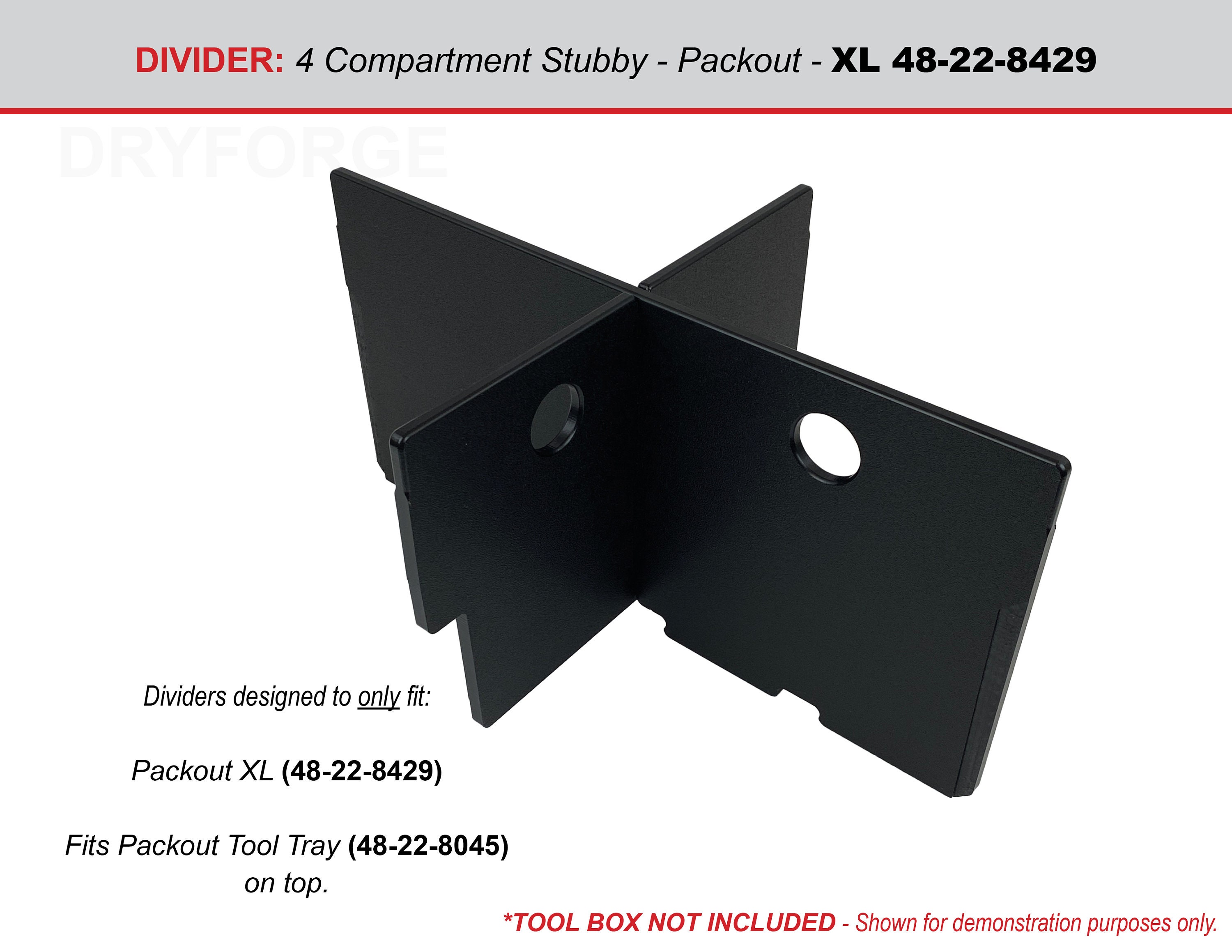 Stubby Divider for Packout XL Tool Box 48-22-8429 Fits