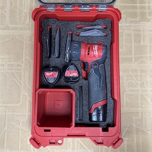 FOAM INSERT to store M12 Orbital Sander in a Milwaukee Packout 5 Compartment Small Parts Organizer - Tools/Case NOT Included