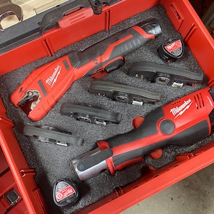 FOAM INSERT to store M12 Force Logic Propress 2473-22 and 1-1/4&quot; Jaw in a Milwaukee Packout 2 Drawer - Tools/Case NOT Included
