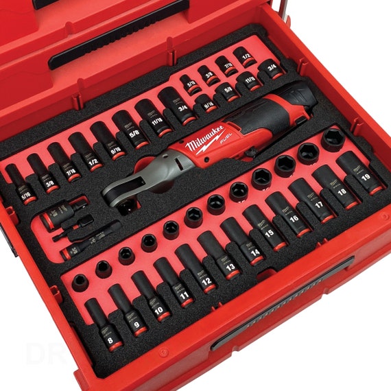 FOAM INSERT to Store M12 Ratchet and Shockwave 43 Piece Socket Set in a Milwaukee Packout 3 Drawer Tool Box Tools case NOT Included Etsy