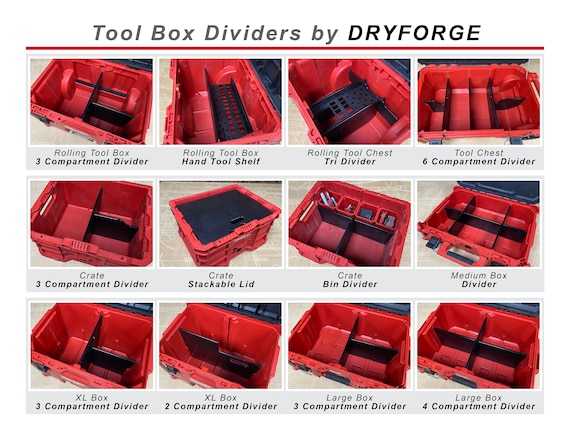 Double Dividers for Ridgid 2.0 Pro Gear Medium Tool Box Tool Box