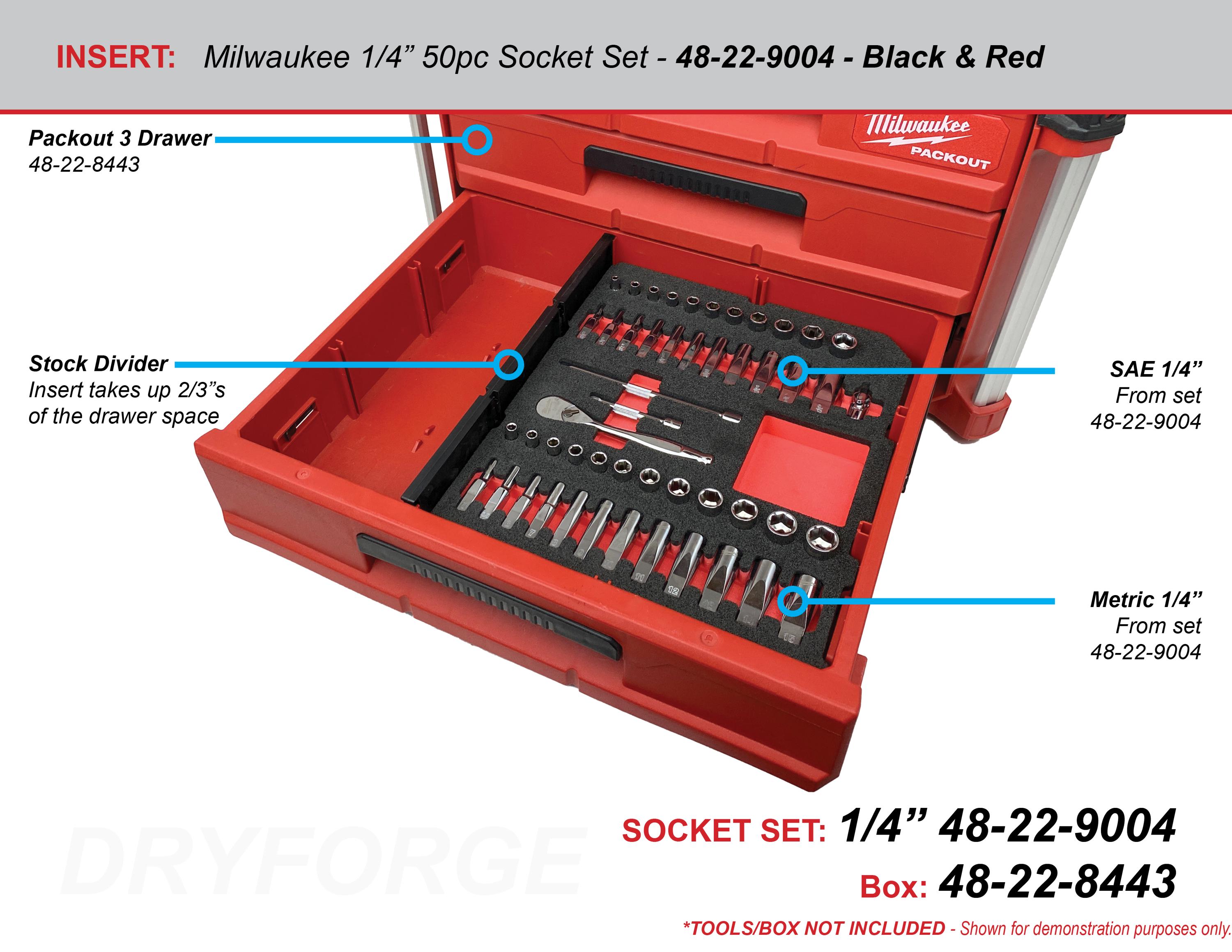 FOAM INSERT to Store Milwaukee 56pc Socket Set 48-22-9008 in a