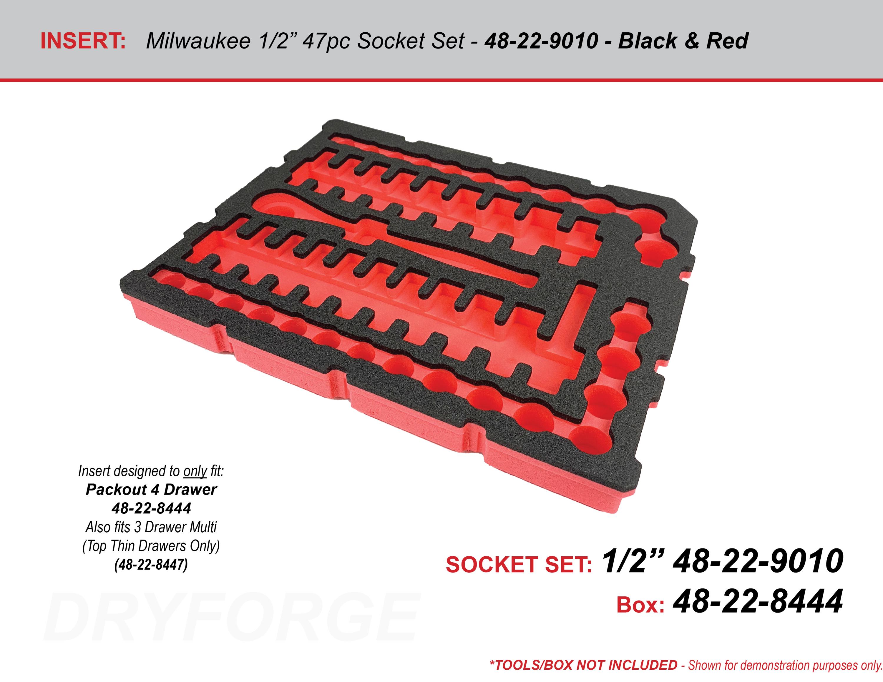 FOAM INSERT to Store Milwaukee Socket Set in a Milwaukee Packout 4