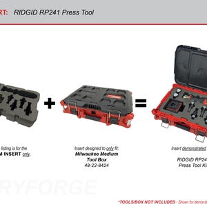 FOAM INSERT to store Ridgid RP241 Press Tool in a Packout Medium Tool Box - Tools/Case NOT Included zdjęcie 2