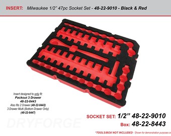 FOAM INSERT to Store Milwaukee 56pc Socket Set 48-22-9008 in a