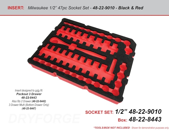 FOAM INSERT to Store Milwaukee 56pc Socket Set 48-22-9008 in a