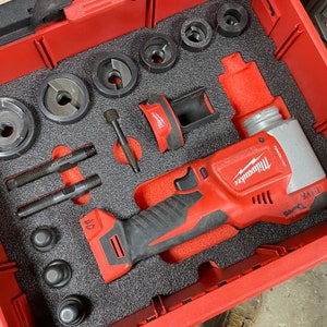 FOAM INSERT to store M18 Force Logic 10 Ton Knockout Kit 2676-22  in a Milwaukee Packout 2 Drawer Tool Box - Tools/Case NOT Included