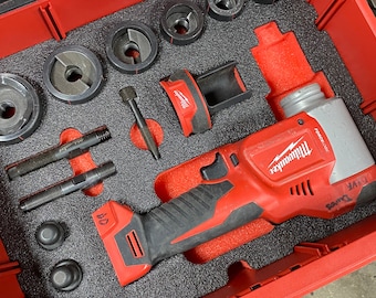 FOAM INSERT to store M18 Force Logic 10 Ton Knockout Kit 2676-22  in a Milwaukee Packout 2 Drawer Tool Box - Tools/Case NOT Included