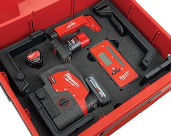 FOAM INSERT to store M12 Laser 3622-20 in a Milwaukee Packout 2 Drawer Tool Box - Tools/Case NOT Included