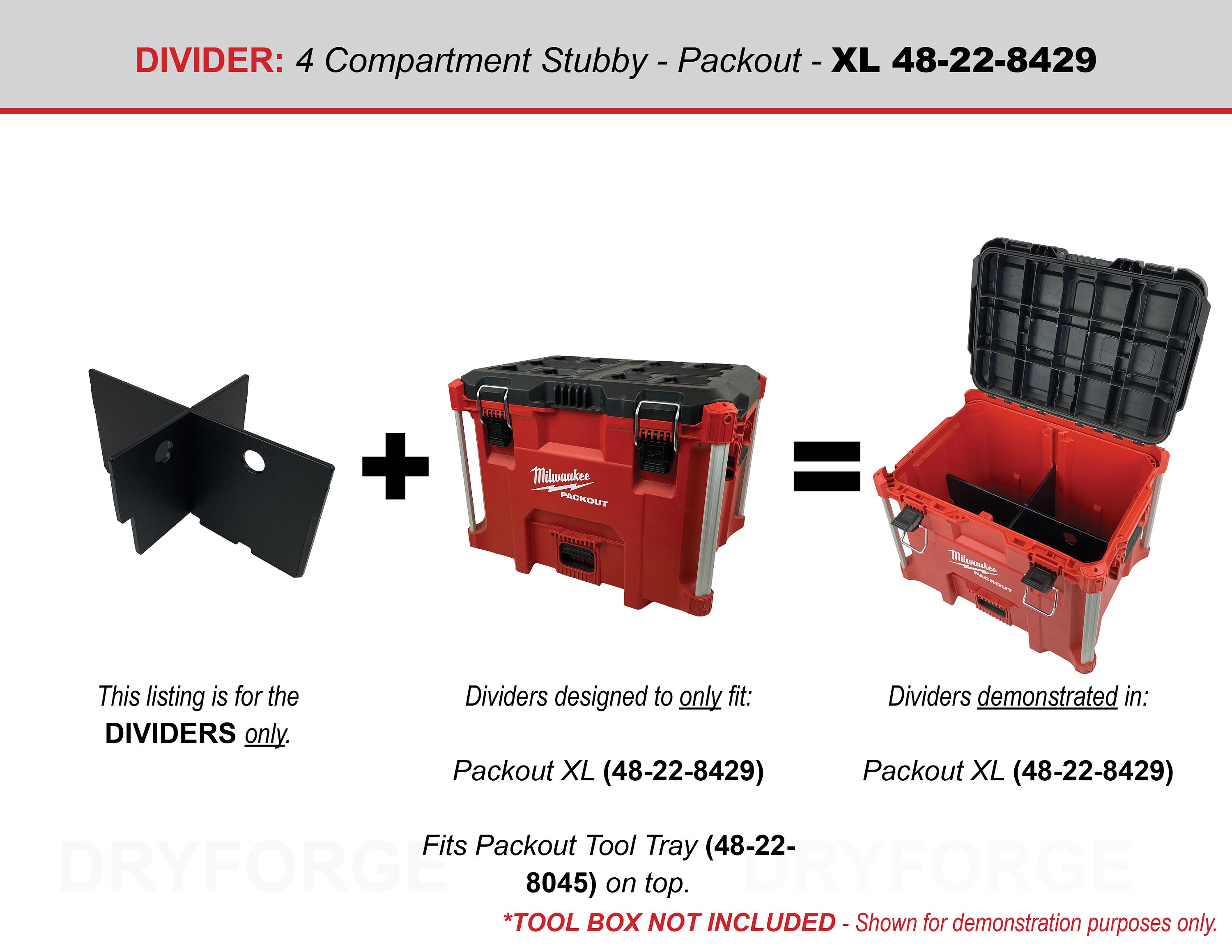 【WYM × ATTACHMENT】 WIDE BOX CHESTER COAT Stubby Divider for Packout XL Tool Box 48-22-8429 Fits