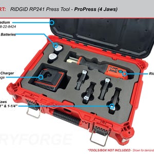 FOAM INSERT to store Ridgid RP241 Press Tool in a Packout Medium Tool Box - Tools/Case NOT Included zdjęcie 3