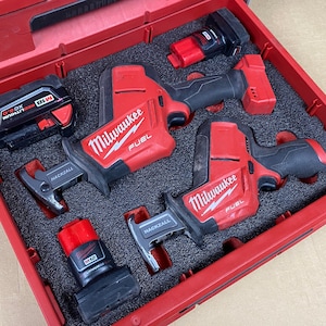 FOAM INSERT to store M18 Fuel Hackzall 2719-20 and M12 Fuel Hackzall 2520-20 in a Milwaukee Packout 3 Drawer Tool Box - Tools NOT Included