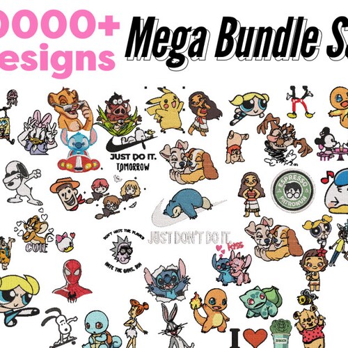 Machine Embroidery Design Bundle 10000 Cartoon Embroidery - Etsy Machine Embroidery Design Bundle 10000 Cartoon Embroidery - Etsy