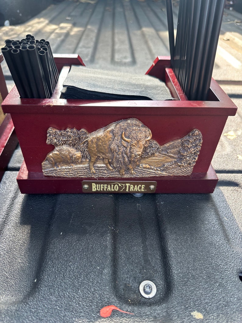 Buffalo Trace Straw Napkin Caddie. Etsy
