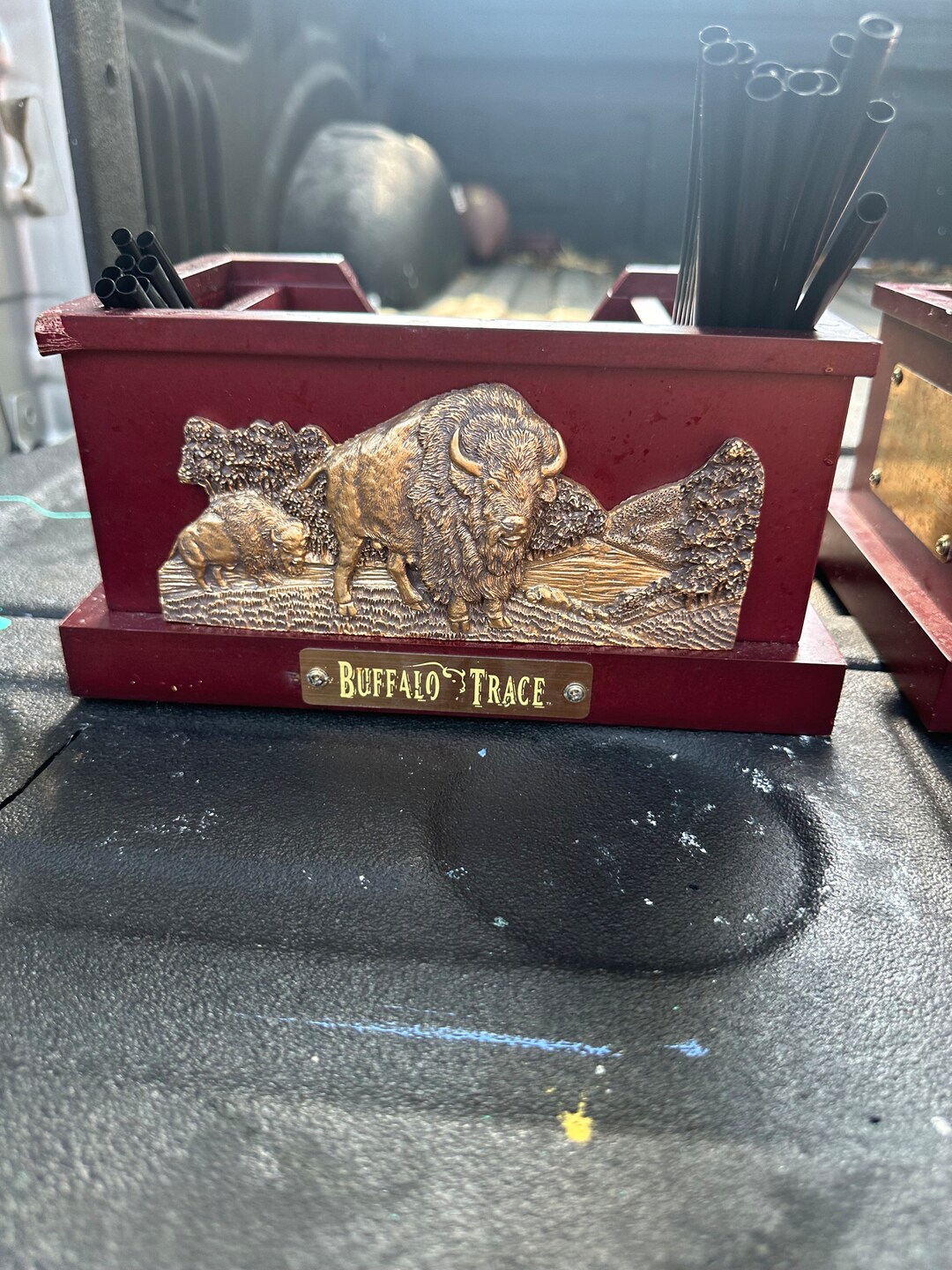 Buffalo Trace Straw Napkin Caddie. Etsy