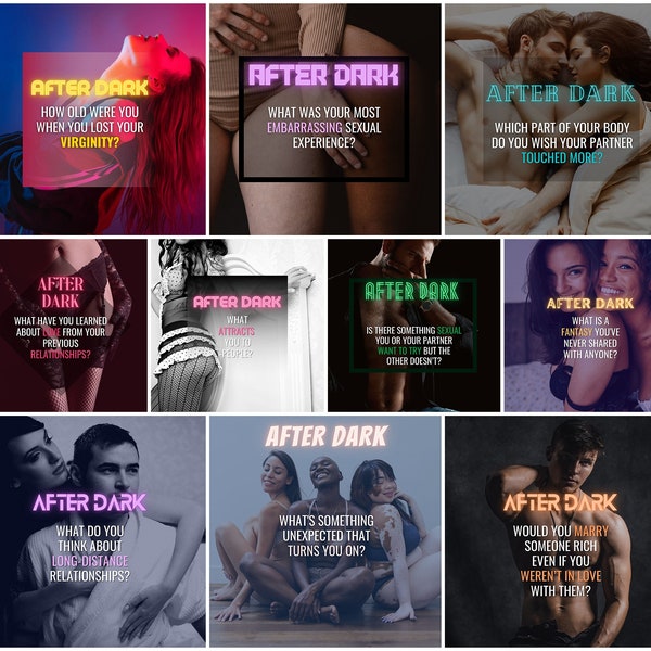 110 Social Media Content Graphics | Posts for Boudoir + Pure Romance FB groups | Engaging After Dark Questions + Prompts