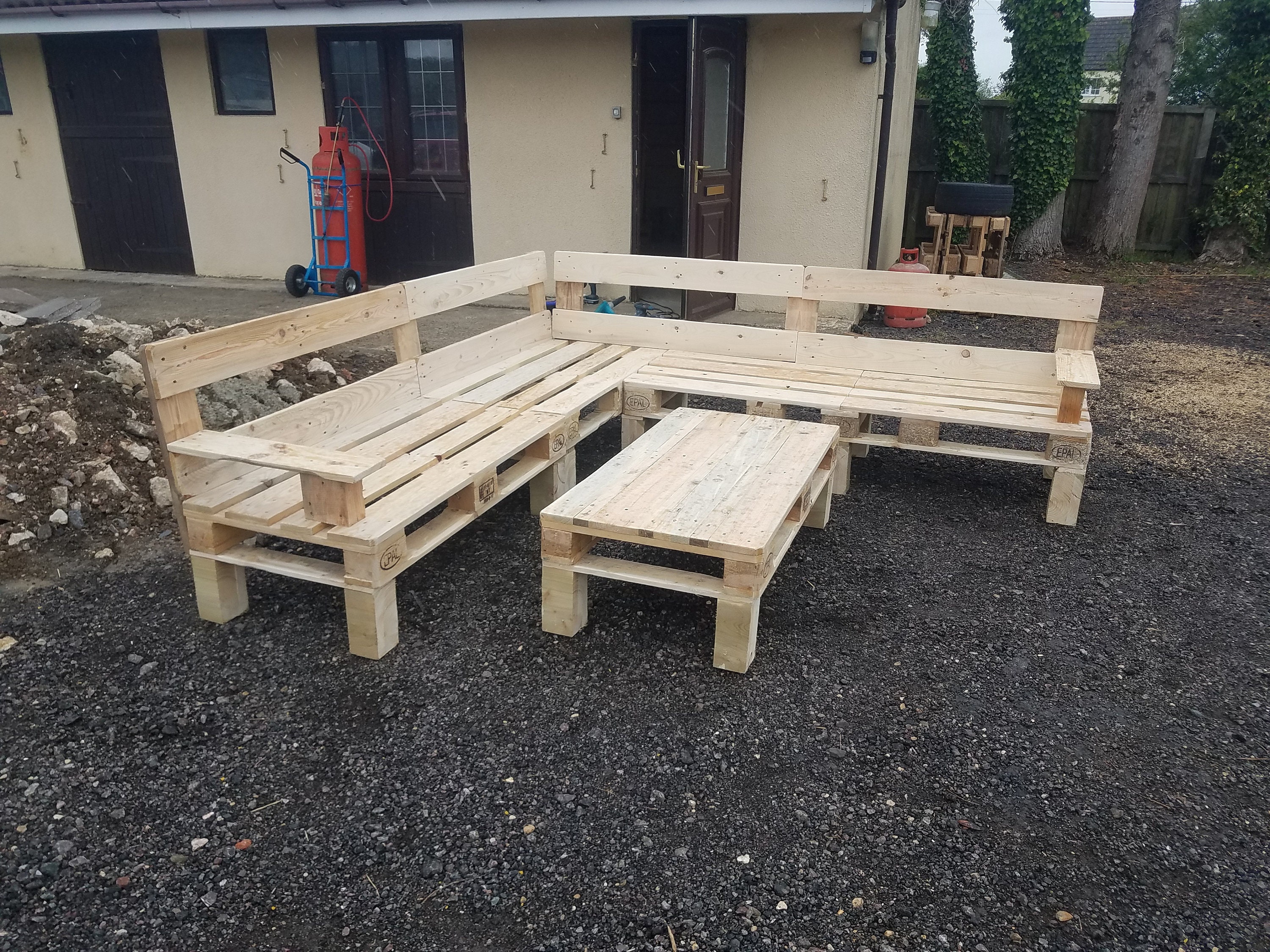 Upcycled Euro Pallet Corner Sofa Garden Furniture Set Etsy