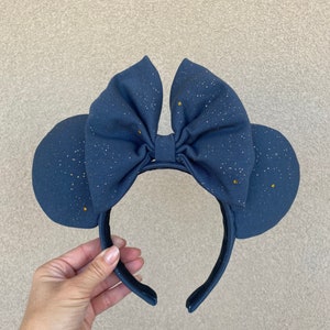 Blue and Gold Mouse Ears | Dark Blue and Gold Sparkle Minnie Mouse Ears | Dusty Blue Minnie Ears | Blue Sparkle Disney Minnie Ears | Gold