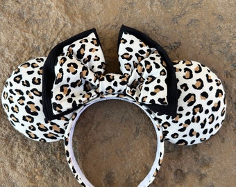Leopard Print Minnie Mouse Ears, Animal Kingdom, Handmade