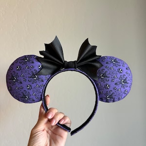 Haunted Mansion Minnie Ears | Foolish Mortals Disney Ears | Purple & Black Mouse Ears | Halloween Minnie Mouse Ears | Haunted Mansion Ears