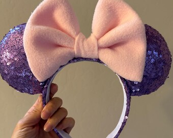 Daisy Duck Sequin Mouse Ears, Purple and Pink Disney Ears