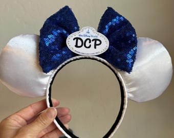 Disney College Program Minnie Mouse Ears, DCP Mickey Ears Headband, Walt Disney World Cast Member Nametag College Program Minnie Mouse Ears