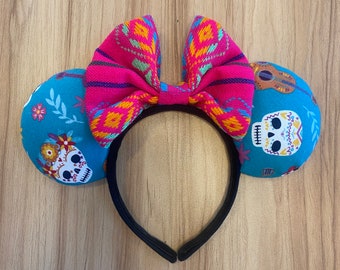 Dia de los Muertos Mouse Ears, Coco Inspired Disney Ears, Sugar Skulls Minnie Mouse Headband