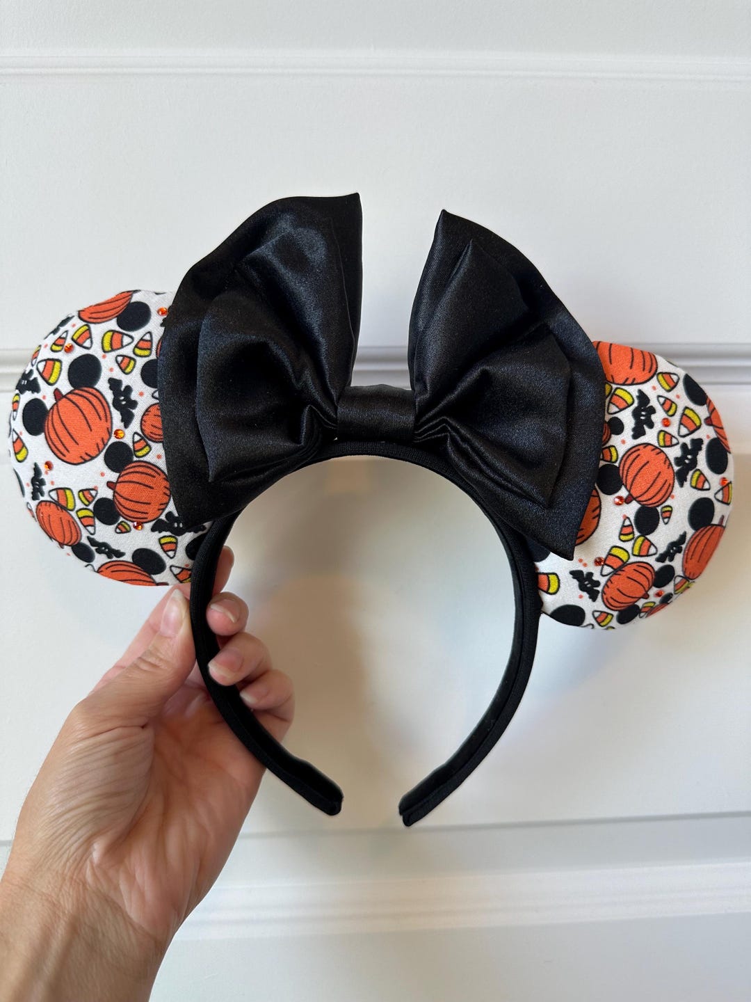 Disney Halloween Minnie Mouse Ears Orange and Black Mouse  display picture 3