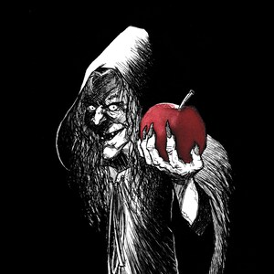 Just One Bite: Snow White’s Old Hag - Ink And Watercolor - Artist Print