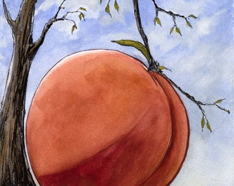 James And The Giant Peach: The Garden - Ink, Watercolor, Acrylic Ink - Artist Print