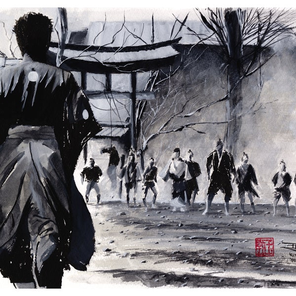 Yojimbo (Akira Kurosawa Film Study) - Ink And Gouache - Artist Print