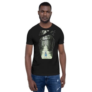 Alice And The Cheshire Cat - Unisex Black T-shirt