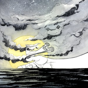 Letting Go - Ink And Watercolor - Artist Print