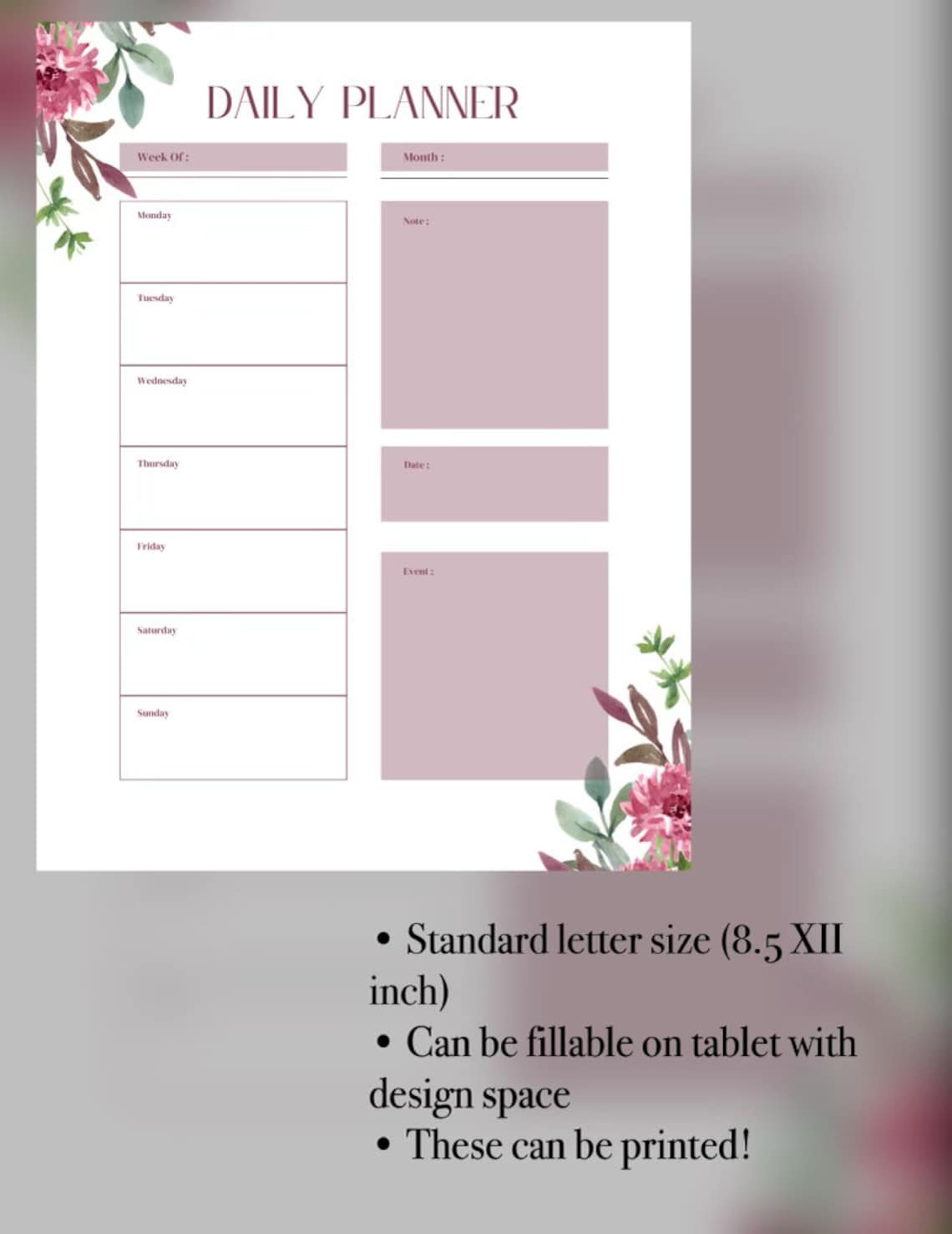 Weekly Planner, Printable List, Daily to Do List Printable, Modern to ...