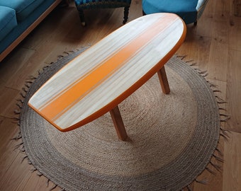 Table basse planche de surf bois