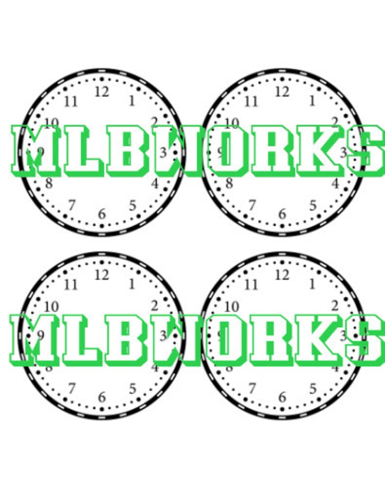 Blank Clocks Worksheets Etsy