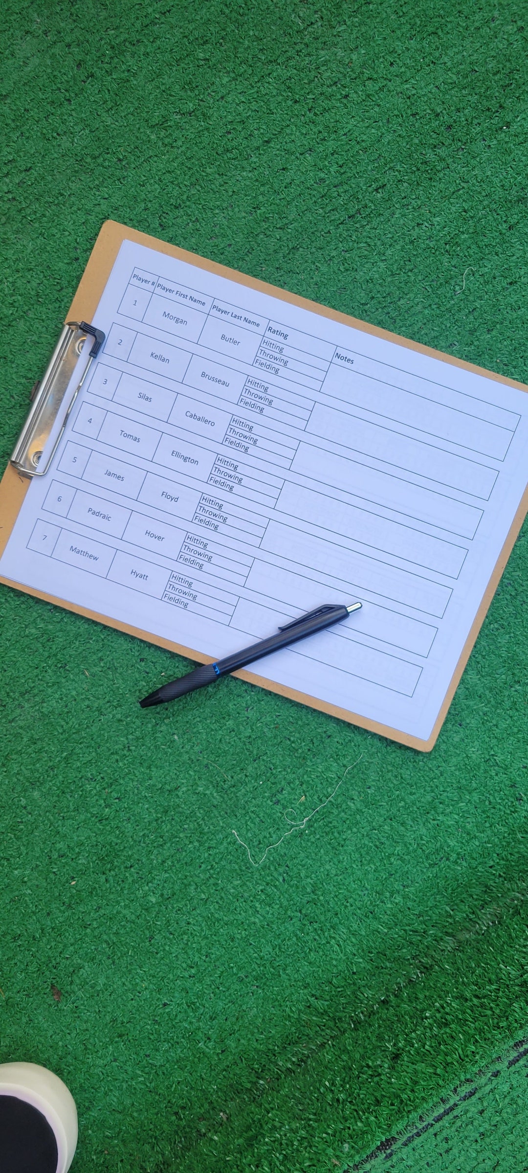 Simple Baseball/softball Tryout Evaluation Form Etsy