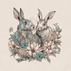 12 Vintage Aquarell Ostern Clipart | Ostereier Clipart| Blumen Hasen Clipart| Frohe Ostern Clipart | Hochwertige kommerzielle Nutzung