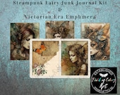 Steampunk Fairy Junk Journal Kit | Scrapbook Supplies | Ephemera Printable | Steampunk Journal Kit | Journal Supplies | Printable Journal