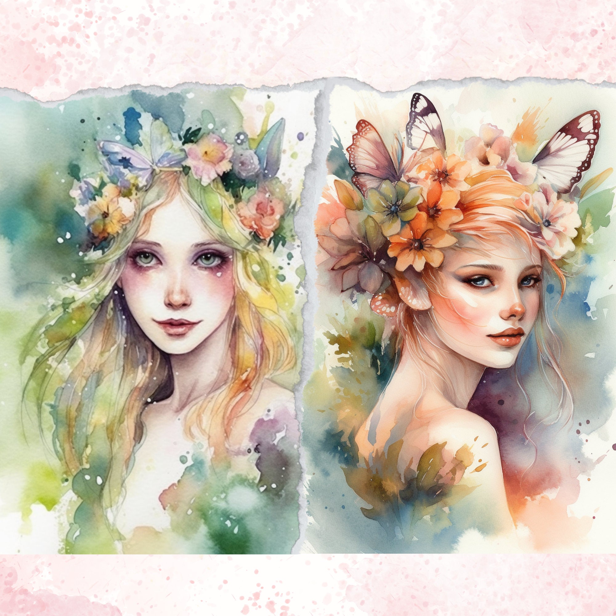 30 Spring Fantasy Watercolor Clipart| Magical Fairy | Fairy Clip Art ...