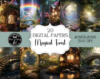 Junk Journal | Instant Download | Digital Paper | Paper Crafts | Commercial Use | Scrapbook Papers | Fantasy Background | Digital Download
