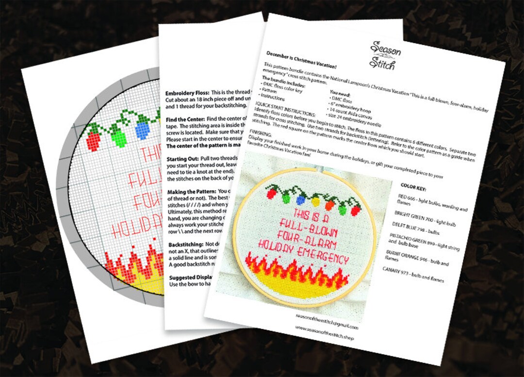 December Christmas Vacation Cross Stitch Pattern Etsy