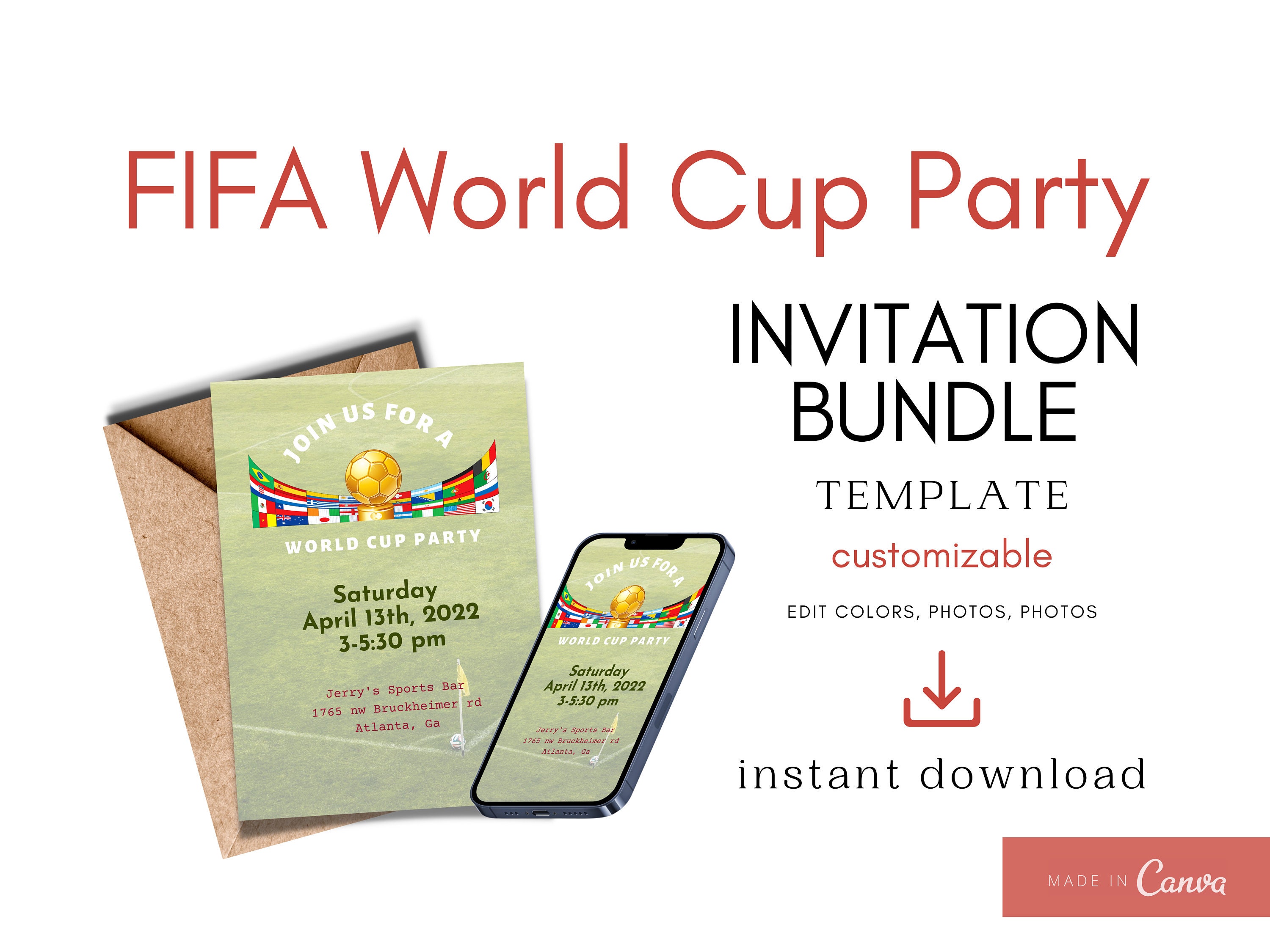 Wekity 2022 World Cup With Pole Pentagonal Flag Bar Decoration For