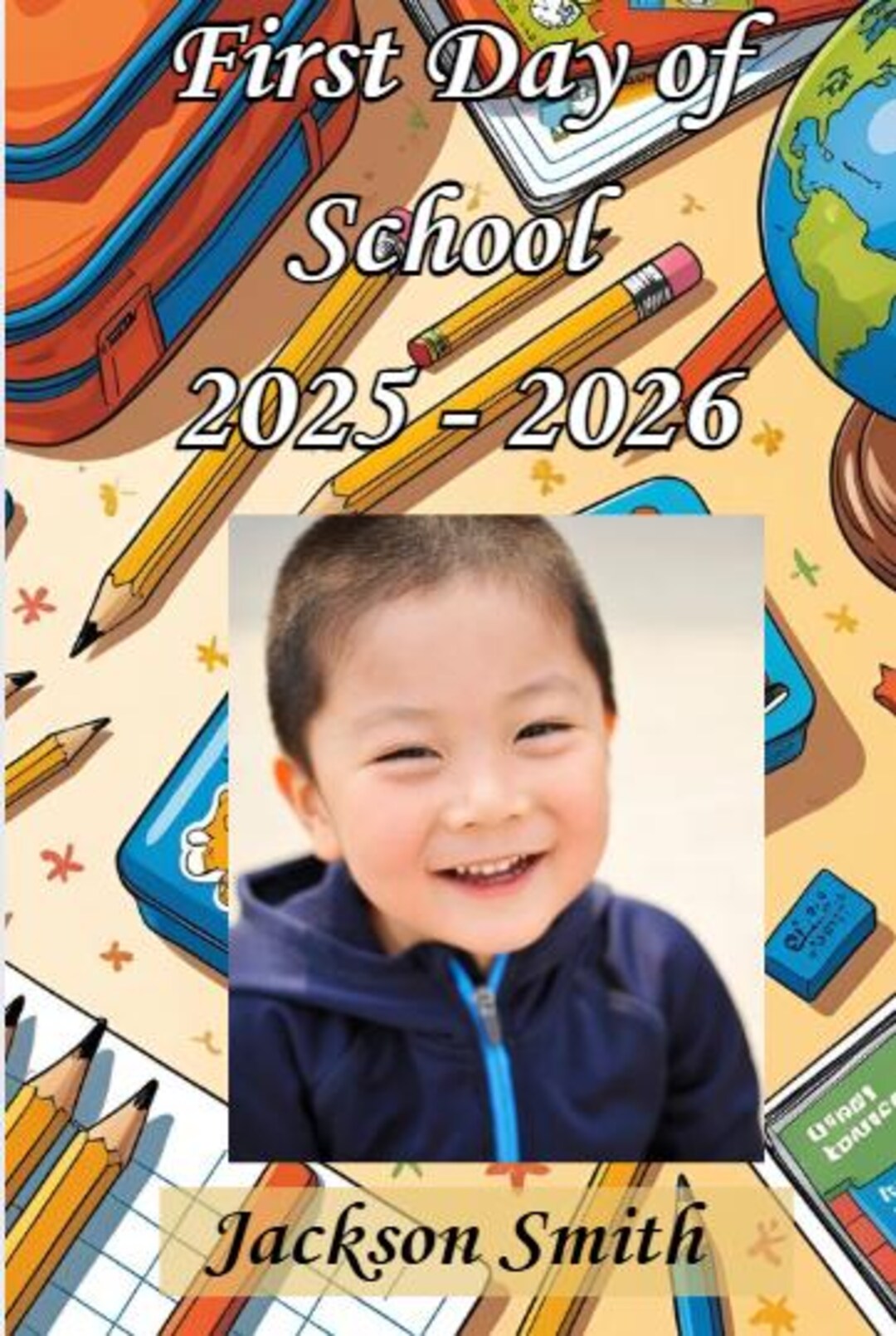 Editable Back to School Photo Frame Canva Template – Printable First ...