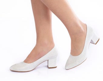 Scarpe corallo bianco/Scarpe da sposa/Tacchi comodi/Tacchi spessi/Design speciale 702CNR
